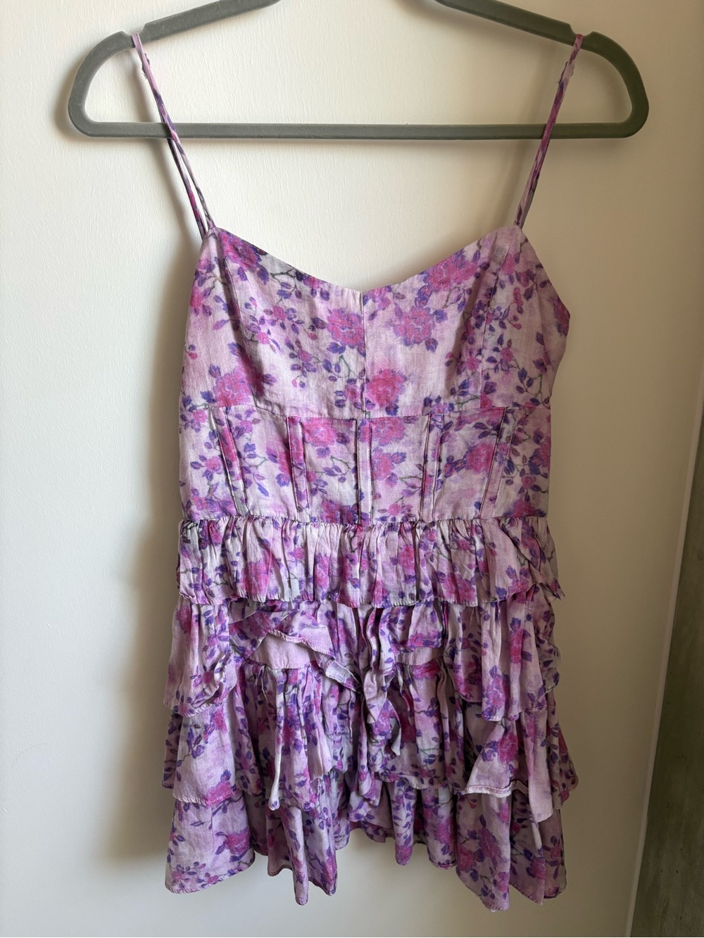 Lilac Floral Ruffle Tiered Sundress